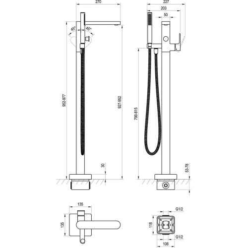 Напольный смеситель RAVAK CHROME CR 080.20BL.RB07A, X070434 